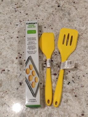 Lot For Baking Cuisinart Silicone Baking Mat Spatula & Slotted Turner Y2K Countr